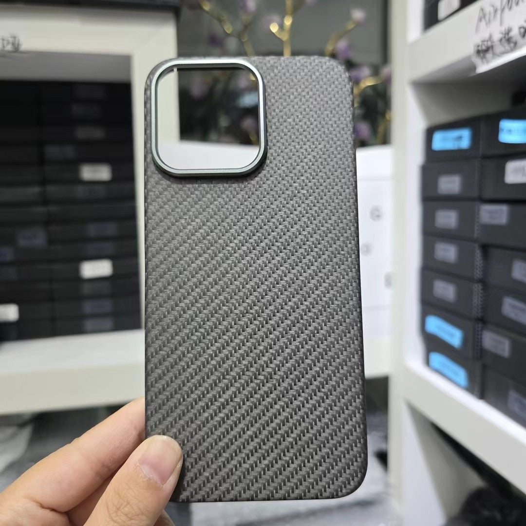 iPhone 15 Pro / Max Real Kevlar Carbon Fiber Case with MagSafe and Metal Lens Protection