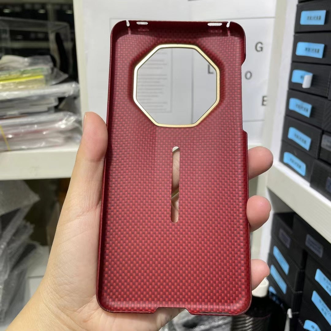 Huawei Mate 60 Rs (Porsche) Red Real Kevlar Carbon Fiber Case with Metal Lens