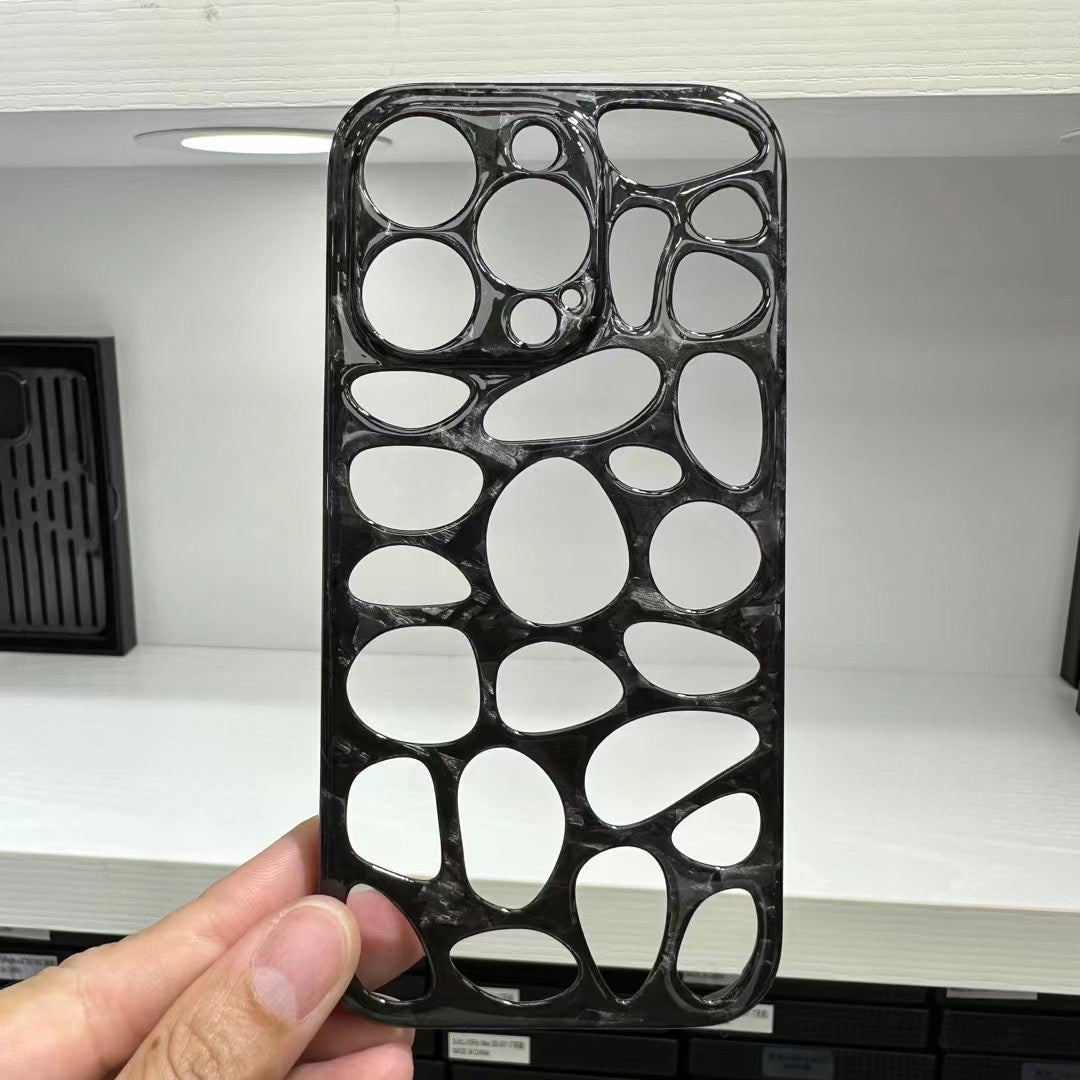 iPhone 14 Pro / 14 Pro Max Hallow Real Glossy Forged Carbon Fiber Phone Case