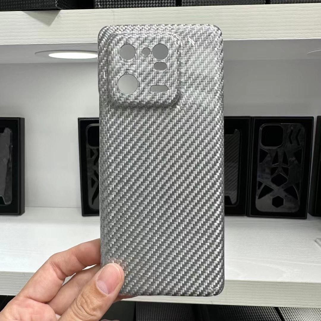 Xiaomi 13 Pro Real Kevlar Carbon Fiber Phone Case - Glossy Silver