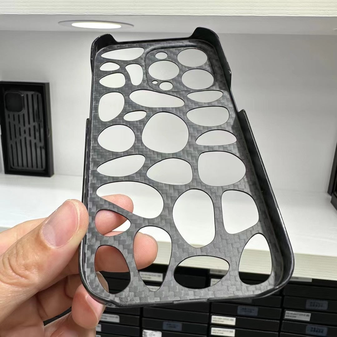 iPhone 14 Pro / 14 Pro Max Hallow Real Glossy Forged Carbon Fiber Phone Case