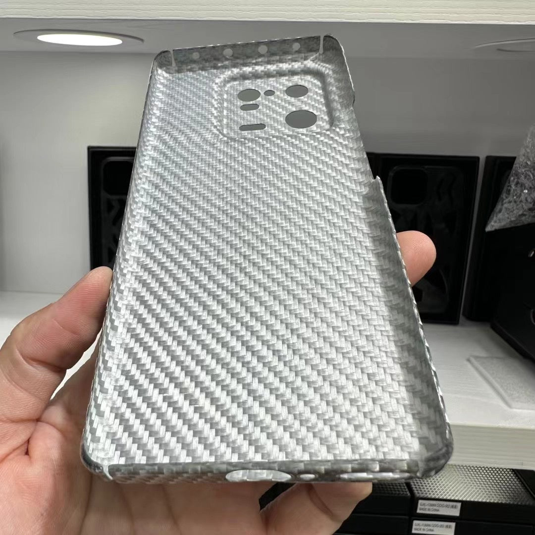 Xiaomi 13 Pro Real Kevlar Carbon Fiber Phone Case - Glossy Silver