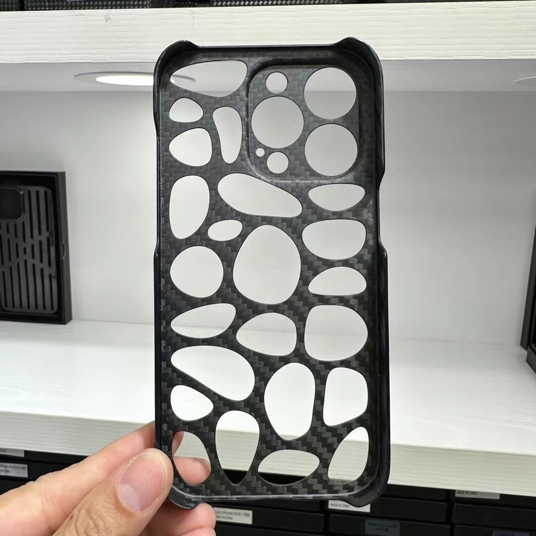 iPhone 14 Pro / 14 Pro Max Hallow Real Glossy Forged Carbon Fiber Phone Case