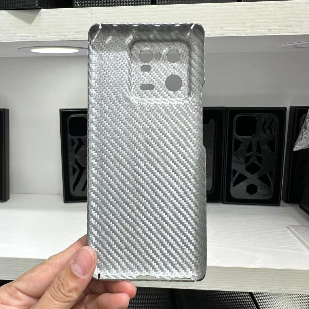 Xiaomi 13 Pro Real Kevlar Carbon Fiber Phone Case - Glossy Silver