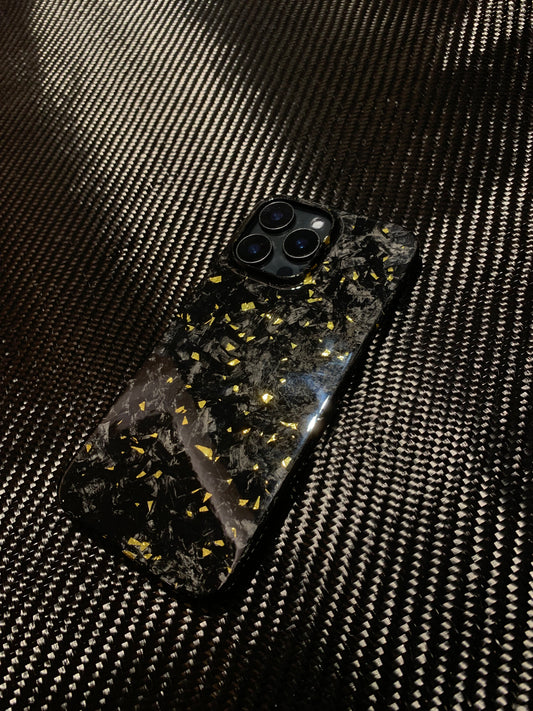 iPhone 15 Pro / 15 Pro Max Gold Forged Carbon Fiber Case