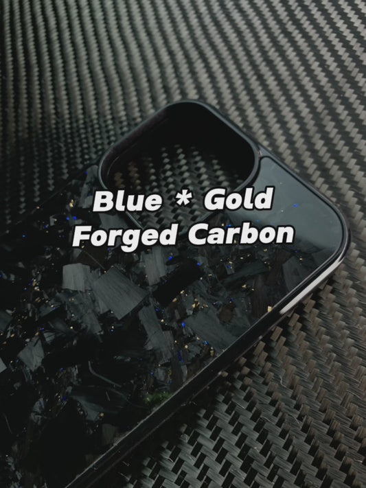 Blue * Gold Mixture Forged Carbon Case with MagSafe